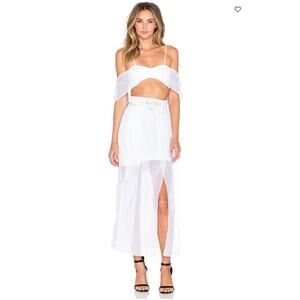 Alice McCall Skirt Womens 2 My Soul Skirt Sheer Belted Pleated Midi Maxi White